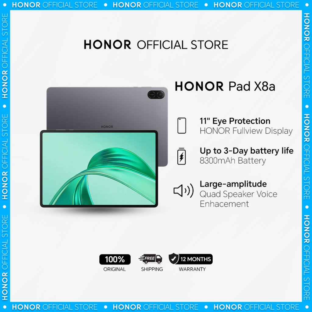 HONOR Pad X8a (11" High Refresh Rate Eye Comfort HONOR FullView Display ...