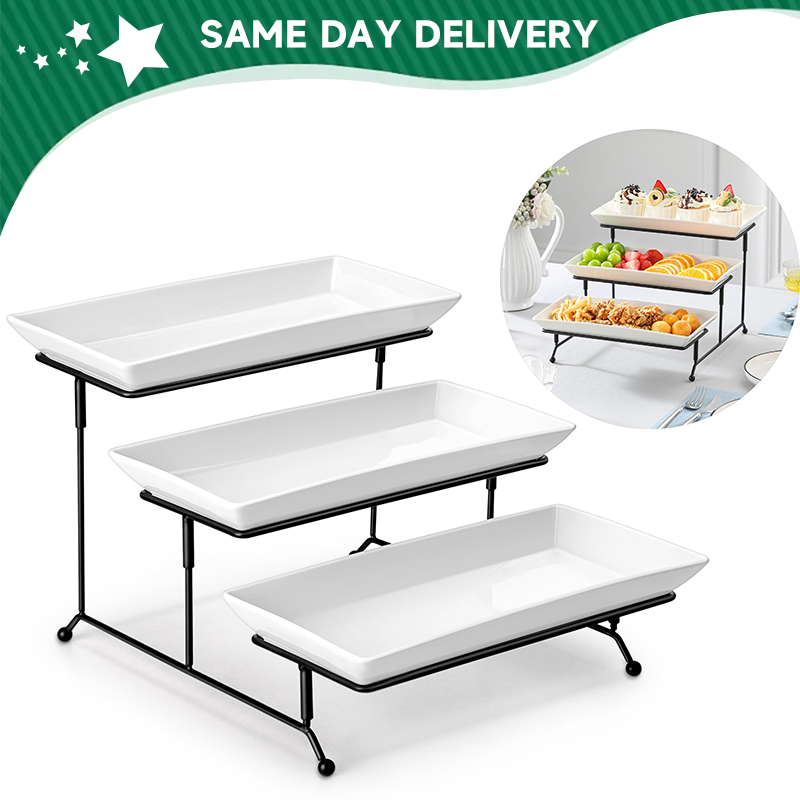 3 Tier Rotatable Serving Trays Stand Removable Tiered Serving Trays for ...
