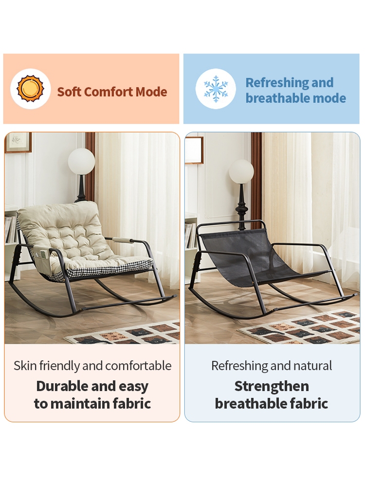 Leisure Rocking Chairs with Cushion Reclining Couple Double Rocking ...