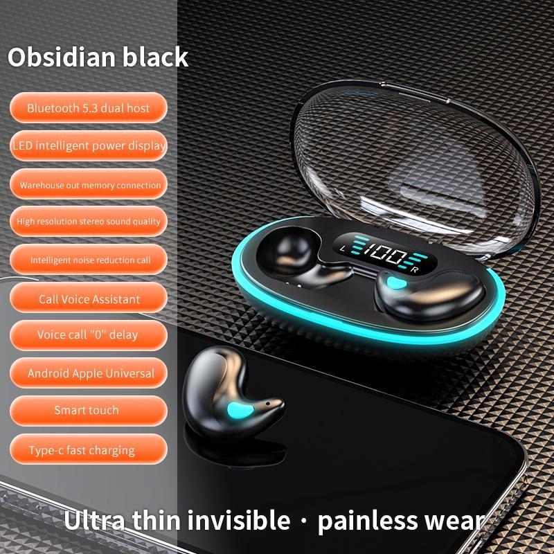 X55 Over Ear Mini Wireless Earbuds with LED Display Indicator Noise ...