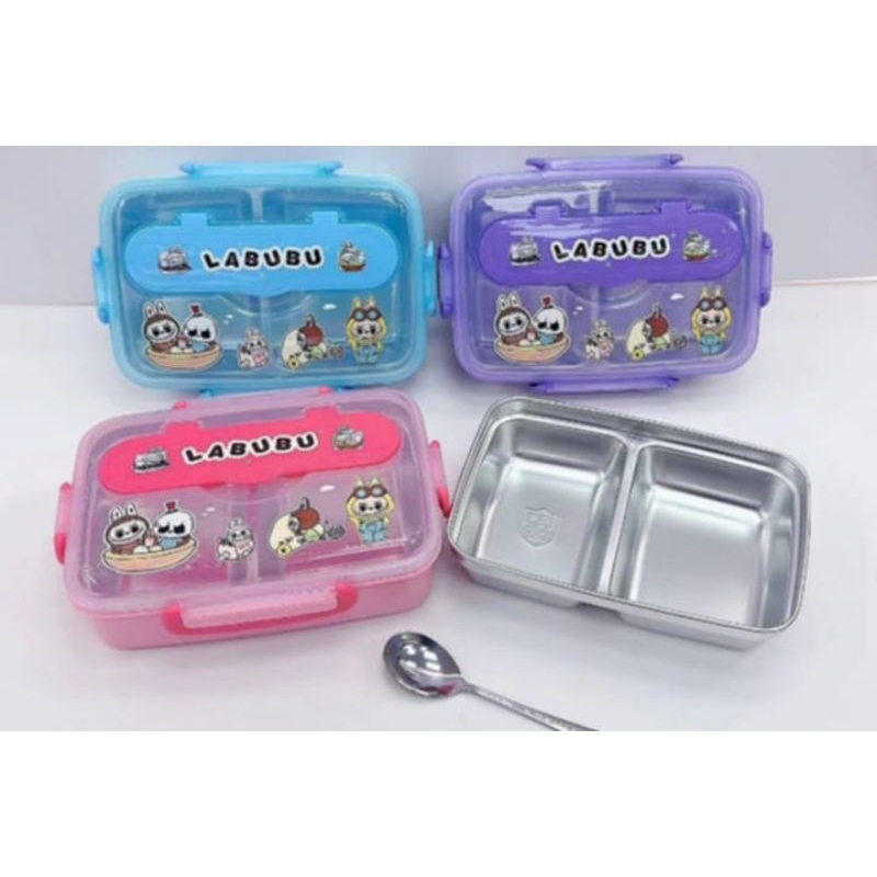Labubu lock & lock lunchbox/ food organizer stainless with spoon#3038 ...