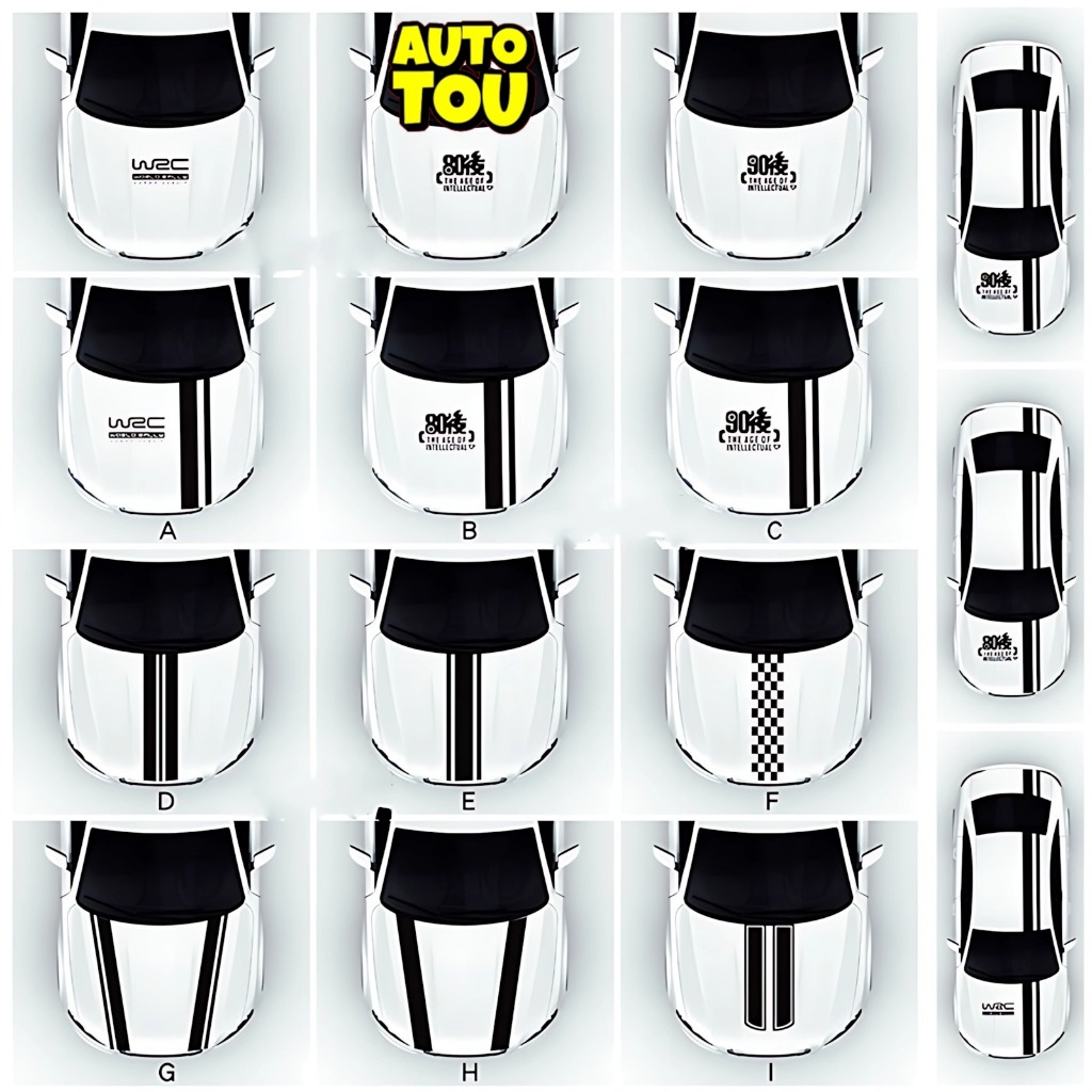 Hood Car Sticker Personalized Stickers Waterproof Racing Decals Car ...