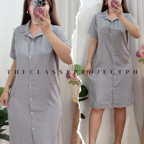 CHALLIS POLO DRESS BUTTON DOWN DRESS Shopee Philippines