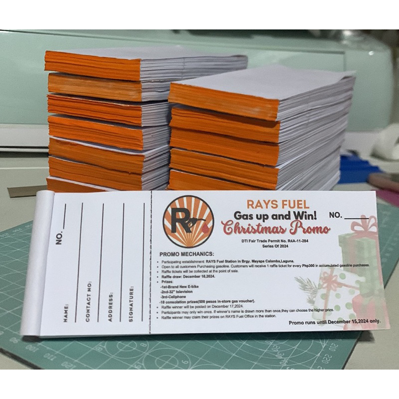 raffle ticket/parking ticket minimalist customized 100’s | Shopee ...
