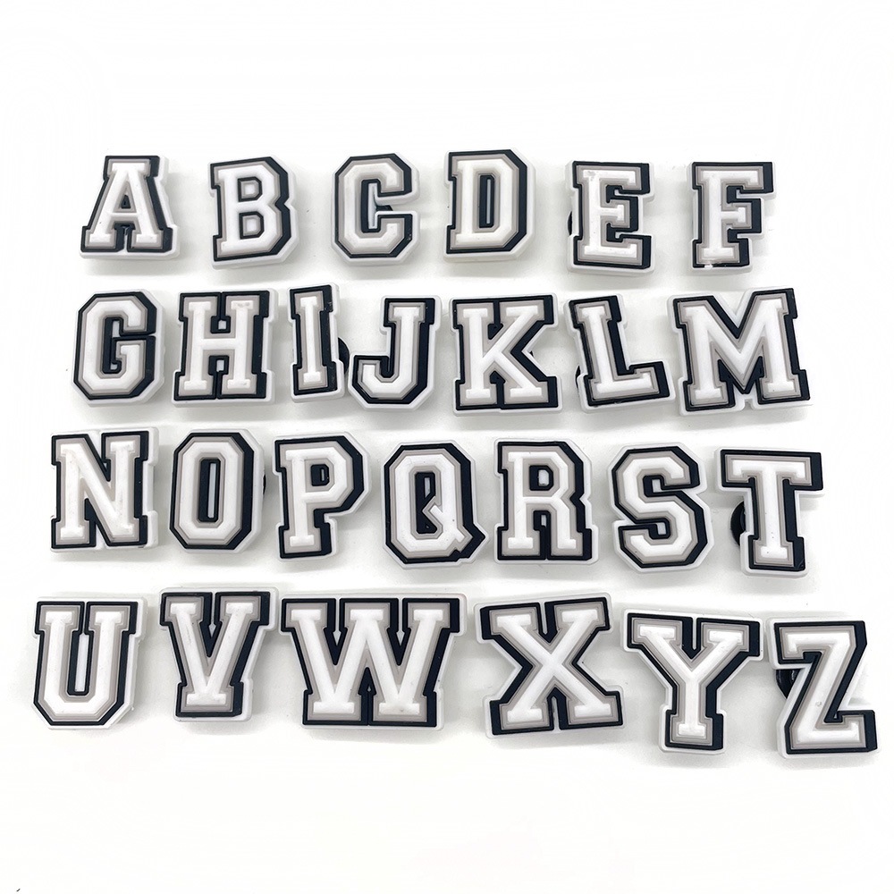 new design with letter and number charm shoes buckle jibbitz for crocs ...