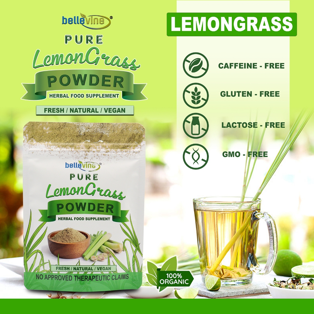 Bellevine Pure Lemon Grass Food Supplement Powder 50g (Pouch) | Shopee ...