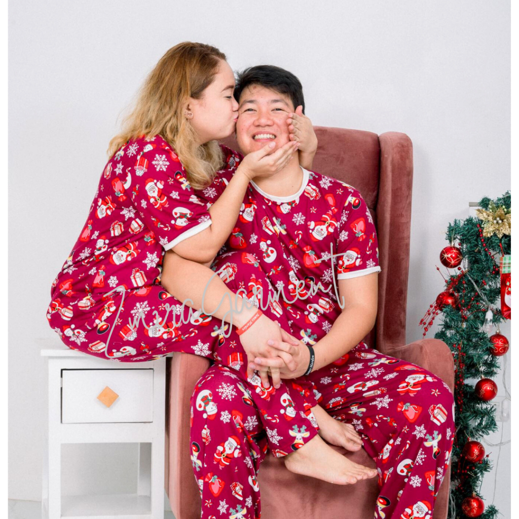 CHRISTMAS NEW YEAR EDITION Terno Pajama FOR FAMILY COUPLES TWINNING OOTD CUTE and TRENDY PRINTS Shopee Philippines