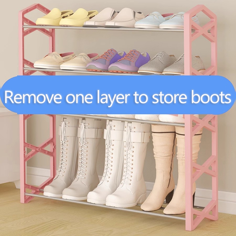 4 Layer Shoes Rack X-shaped Multi-level Simple Storage Shoes Rack Multi ...