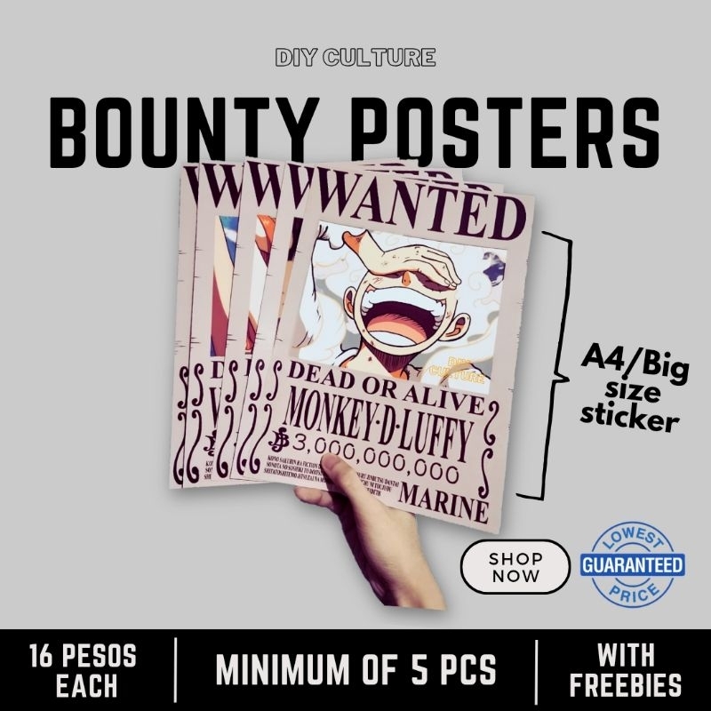 One Piece Wanted poster wallpaper stickers - Latest version | Shopee ...