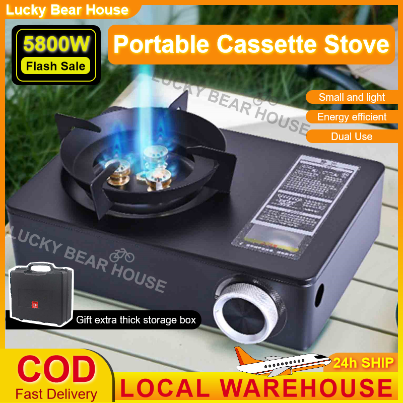Portable Cassette Stove 5.8kW butane gas stove with storage box camping ...