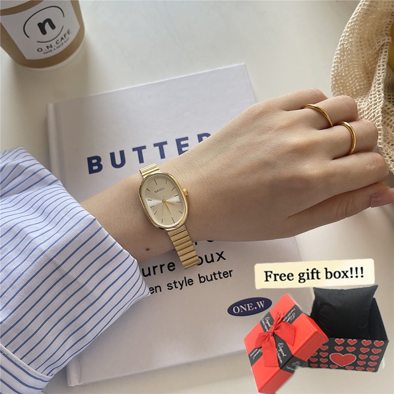 Elegant not fade Oval Women Watch High-End Minimalist Exquisite Small Gold  Watch for Female gIfts