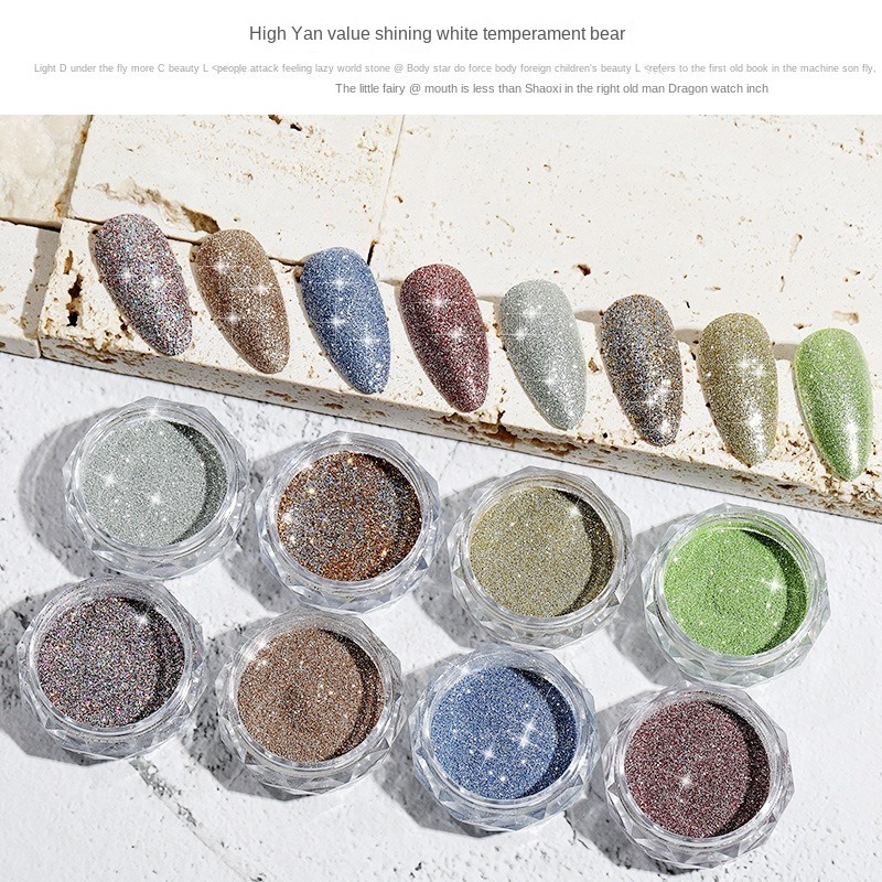 Gradient Nail Powder Glitter Shining Nail Decorations Popular Nail Art ...