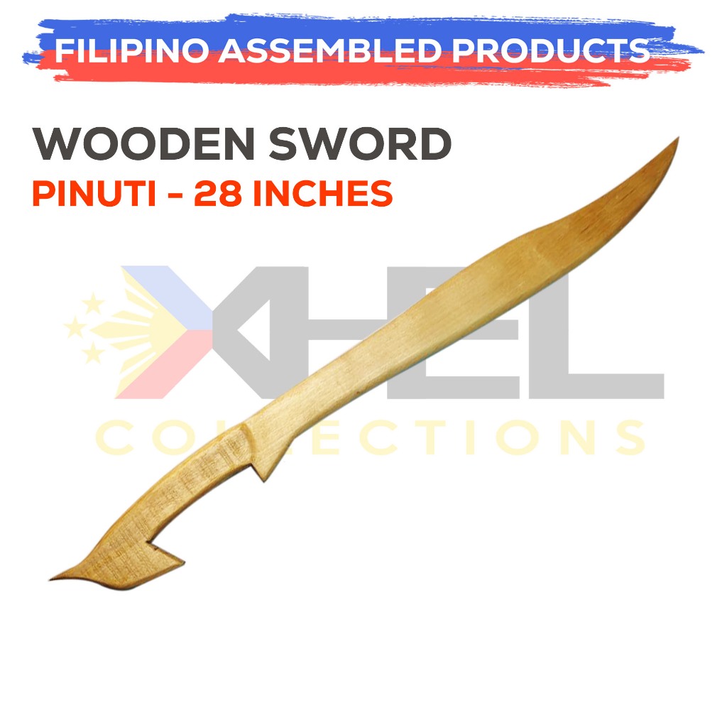 XHEL Wooden Sword Pinuti - Replica Wood 28 inches - Ideal for Martial ...