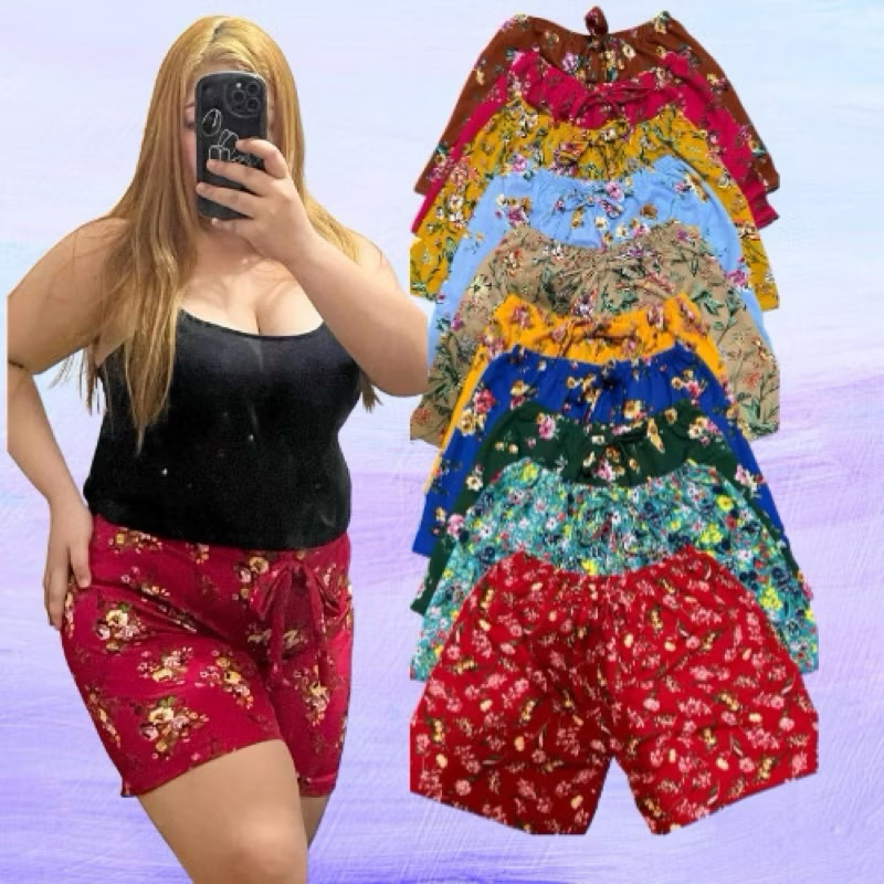 up to date Floral shorts Cotton XXL XXXL 50kg to 70kg Free size Width Shopee Philippines