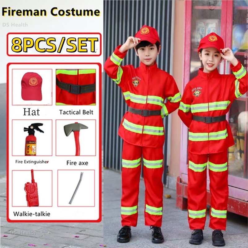 Fireman Costume For Kids Boys Girls Firefighter Costume For Kids ...