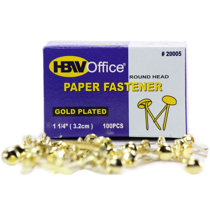 HBW ROUND HEAD Paper Fastener ,VARIOUS SIZES TO CHOOSE FROM ,GOLD ...