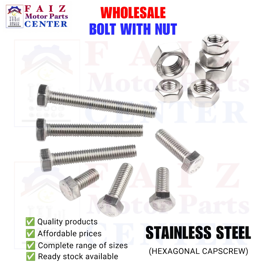 10 sets. STAINLESS STEEL 5/16x3/4 up to 5/16x4 inches (#12 sa yabe ...