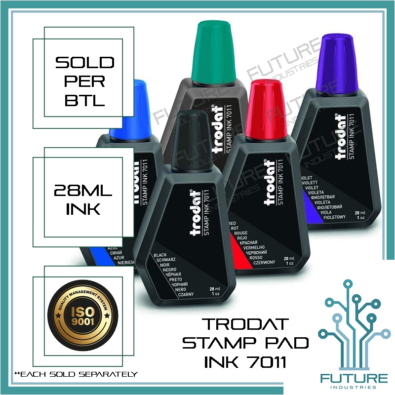 Trodat Stamp Pad Ink 7011 28ml per Bottle Trodat 45174 Replacement Ink ...