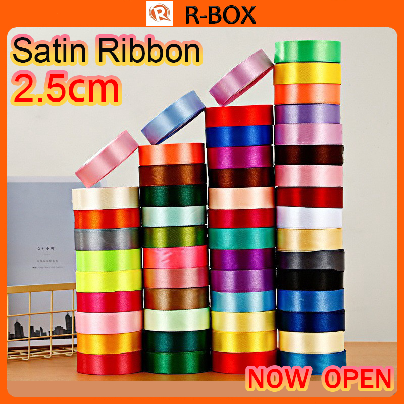2.5cm (25 yards) Satin Ribbon Roll Gift Packaging Ribbon Flower Making ...