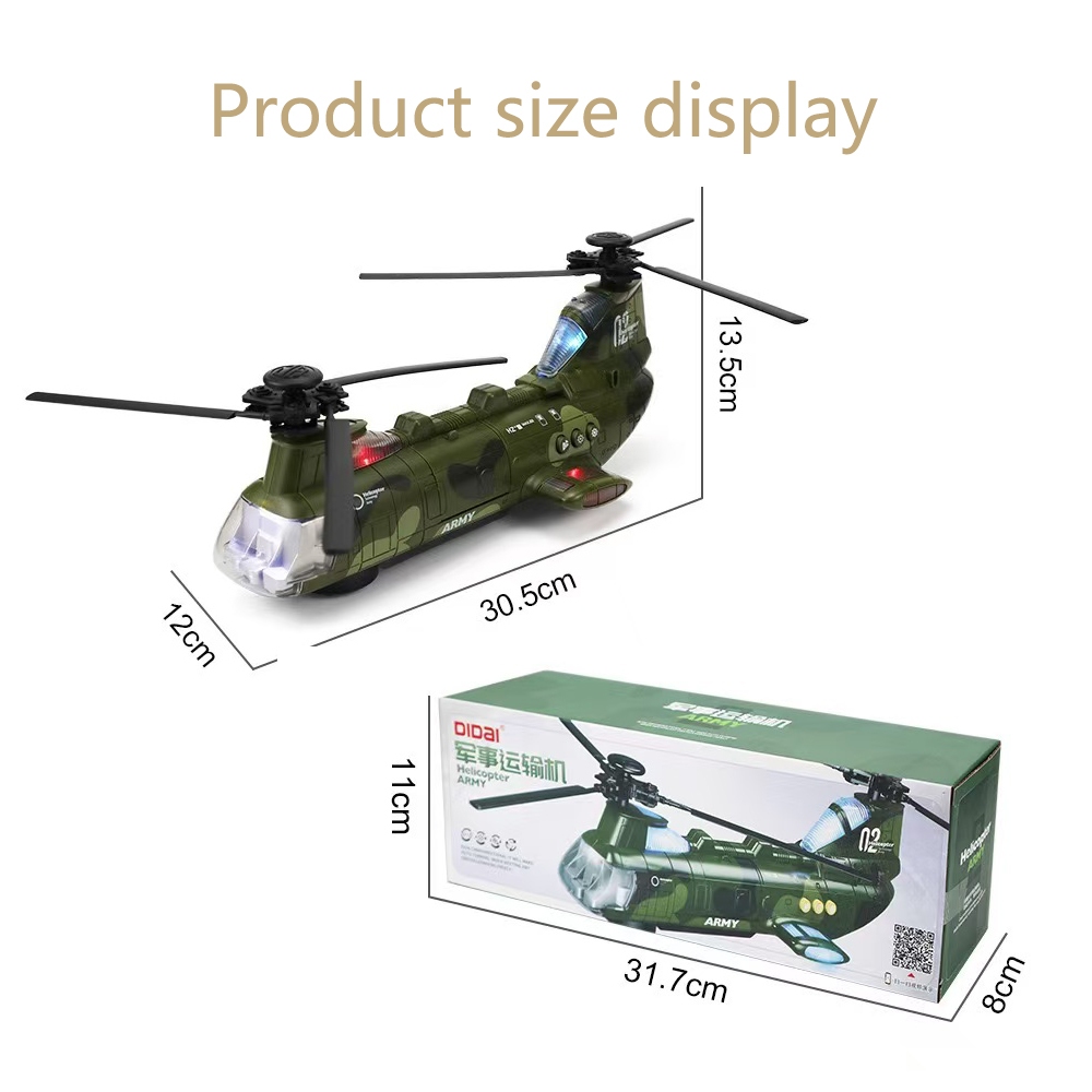 Electric Dual Rotor Military Transport Aircraft Model Boys Children ...