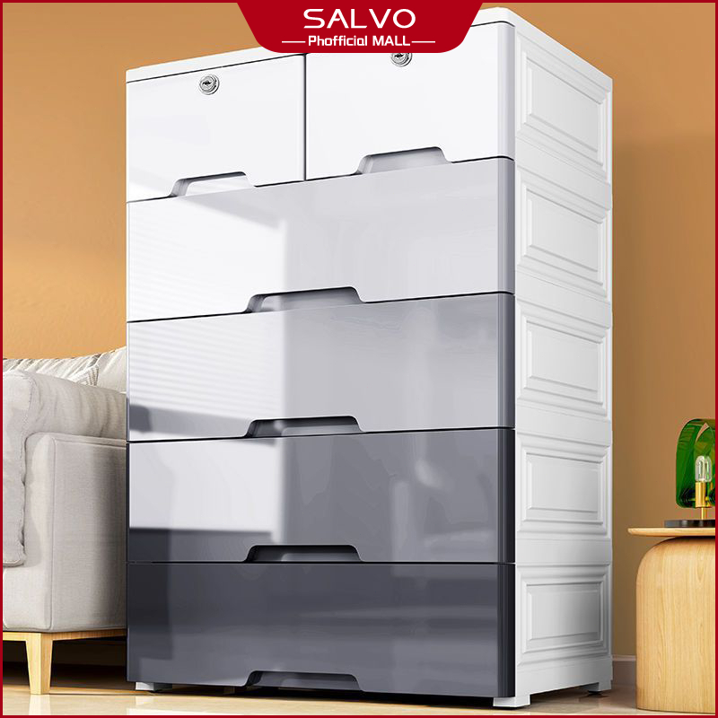 SALVO Multi-Layer Plastic Drawer Cabinet Night Table Clothes Drawer ...
