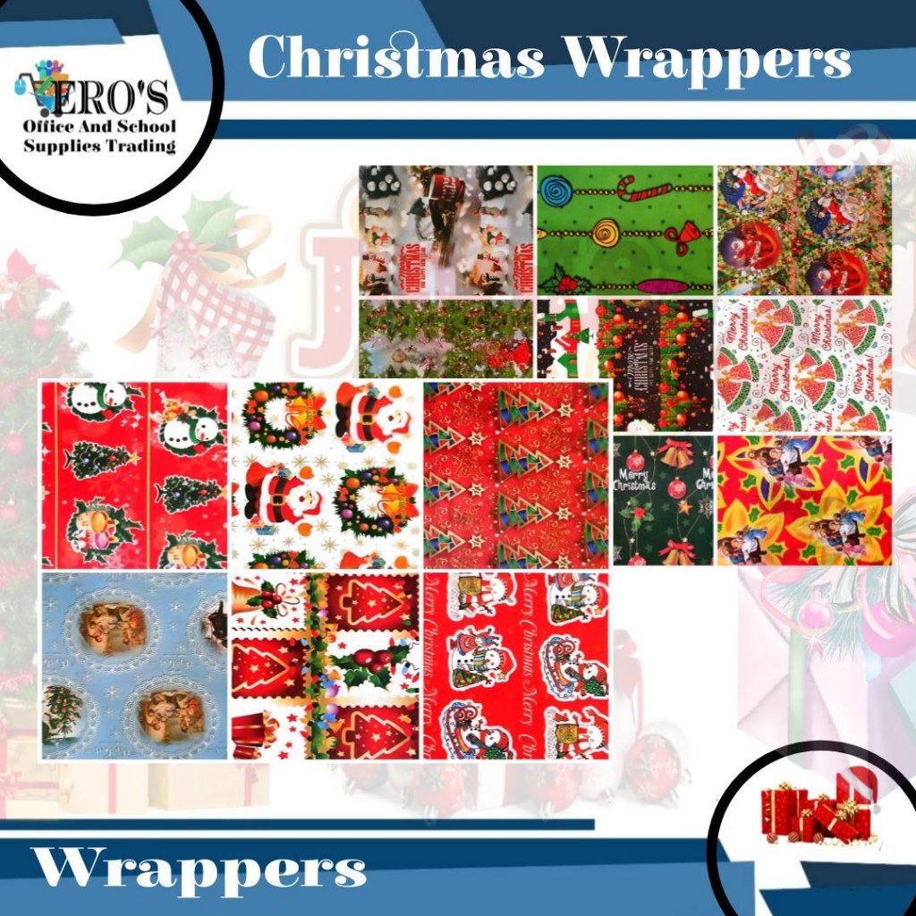 Assorted Designs Christmas Gift Wrapping Paper I Sold by 10's | Shopee ...