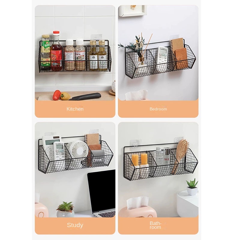 Wall Mounted Kitchen Organizer Rack Onion and Garlic Fruit Basket ...