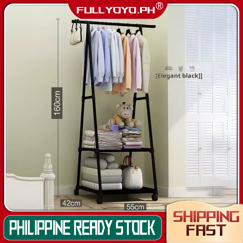 ⏺️COD⏺️ Ready Stock Triangle Coat rack floor bedroom multi-function ...