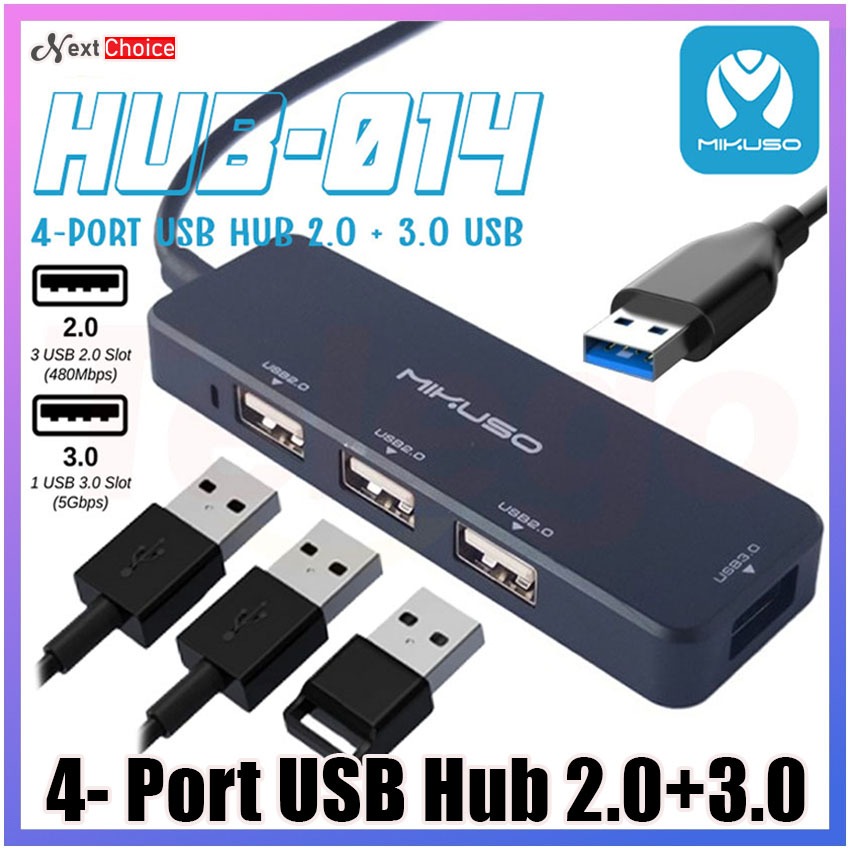 MIKUSO HUB-014 USB 2.0+3.0 Multi HUB Splitter 4-Port USB Hubs High ...
