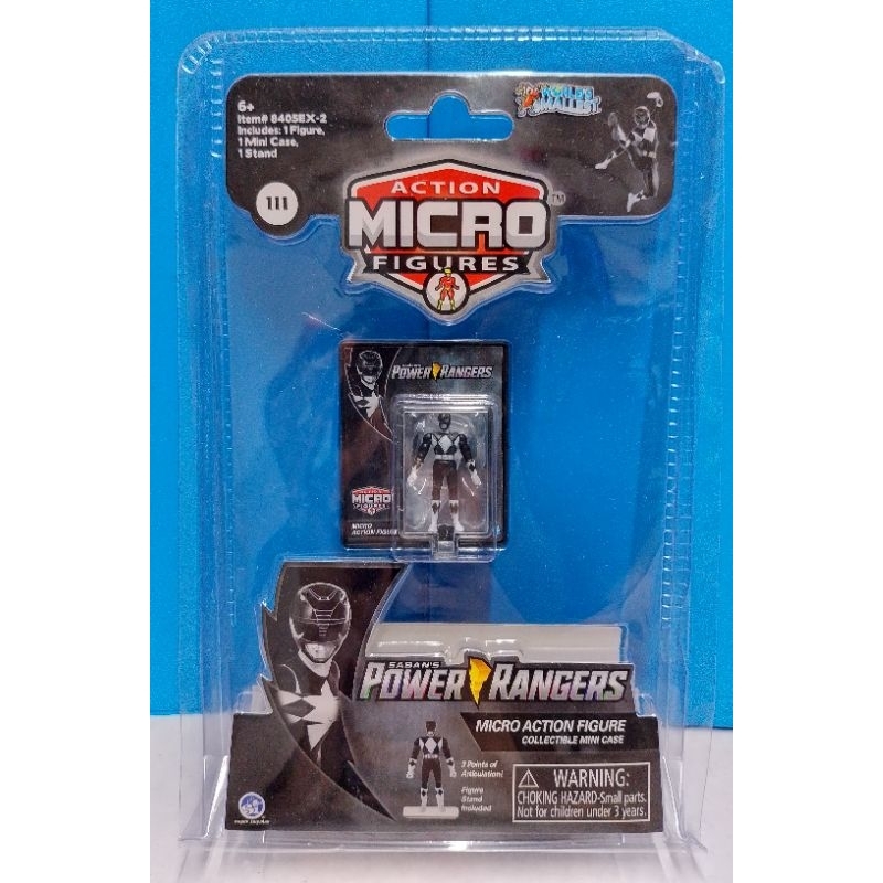 World's Smallest Power Rangers Black Ranger Micro Action Figure ...