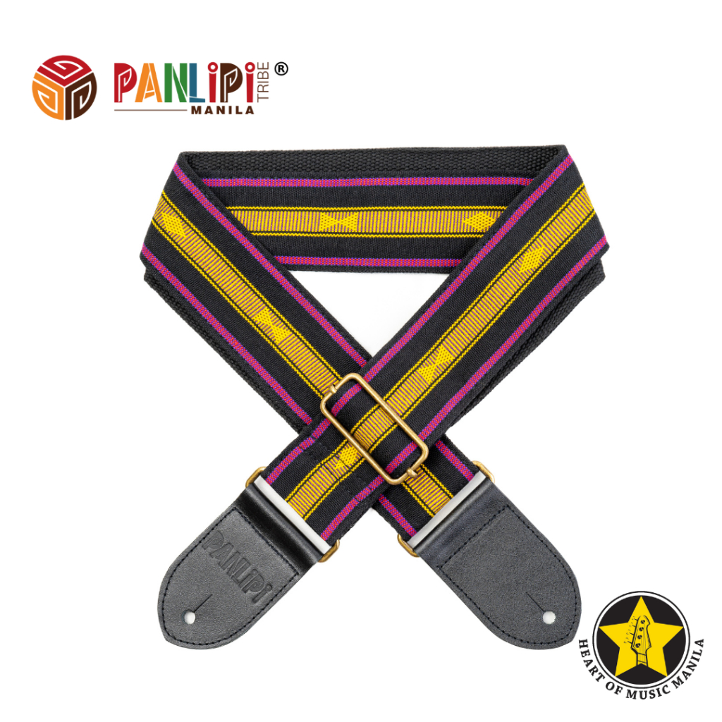 Handmade Panlipi Loom Weave Audrey Black Gold SAG16A Guitar Strap ...