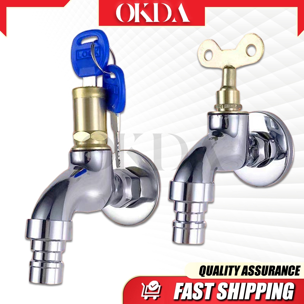 OKDA Anti-Theft Faucet Water Tap With Lock Alloy Key Switch Kitchen ...