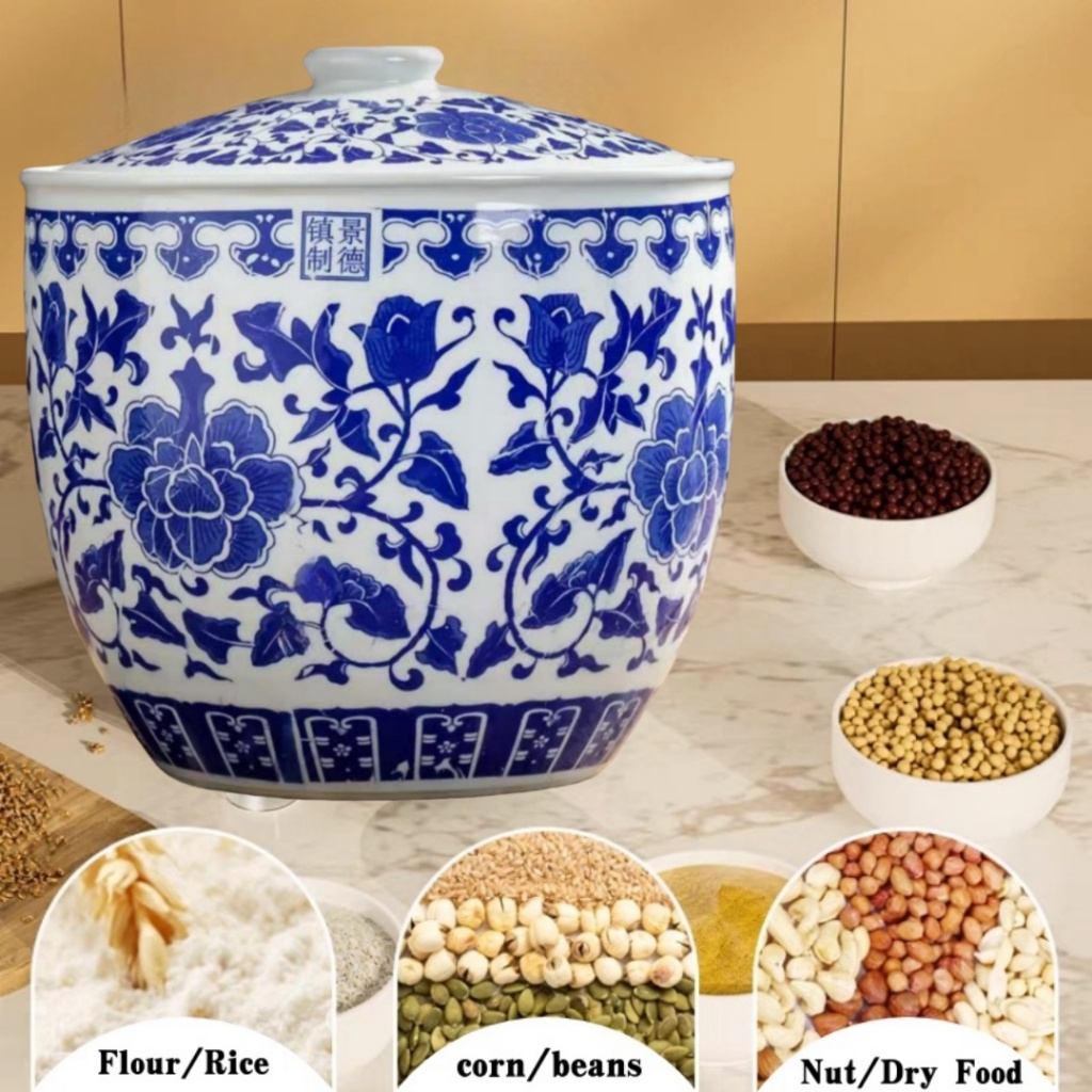Ceramic Rice Dispenser Storage Rice Container BOX /5kg/10klios Food ...