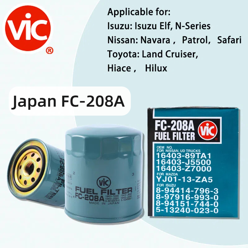 Vic Oil FUEL FILTER FC-208A For ISUZU Elf Nissan Navara Patrol Safari ...