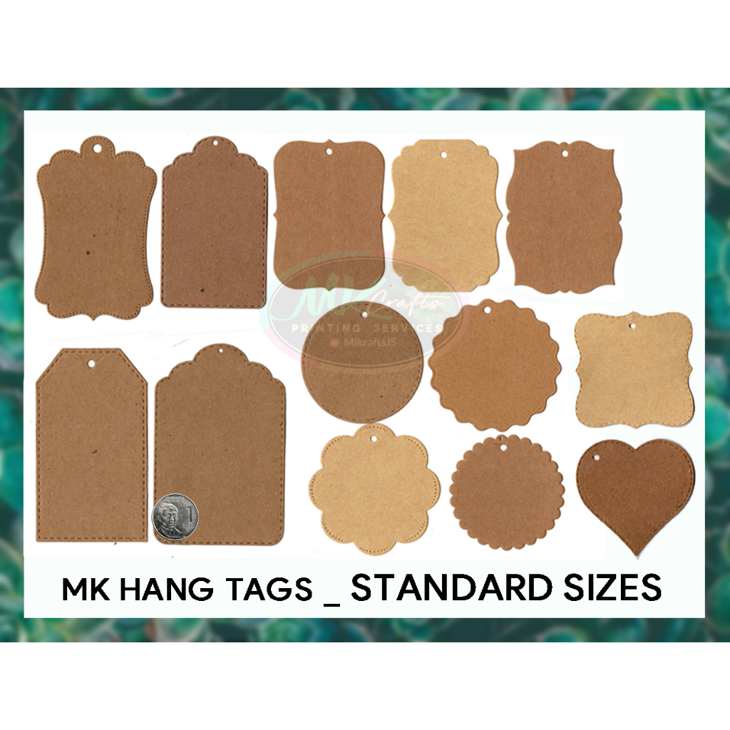 2/4 MK STANDARD Size Blank Kraft Label Gift Tags / Hang Tags 50pcs ...