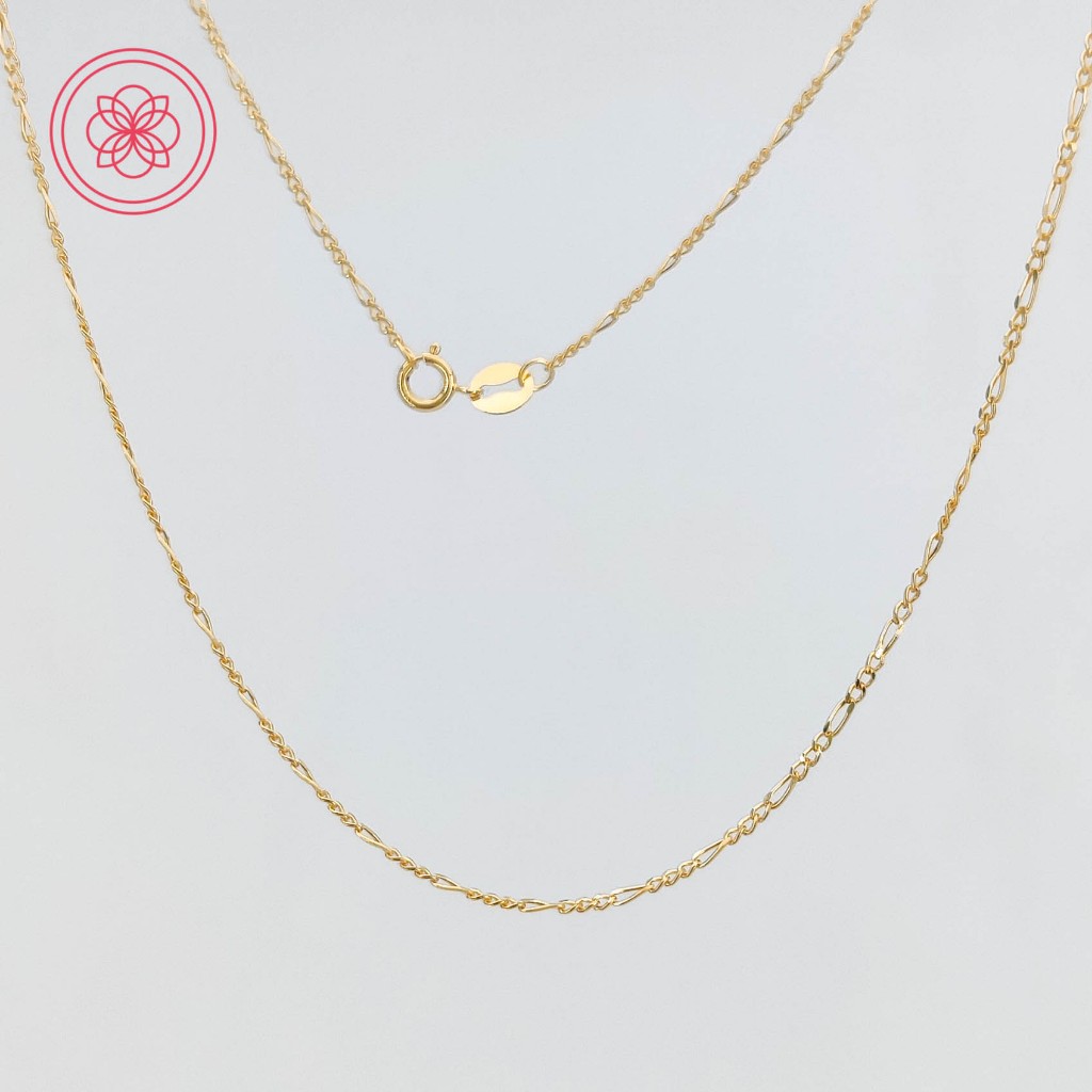COD PAWNABLE 18k Saudi Men/Women Gold Figaro 3 in 1 Chain | Shopee ...