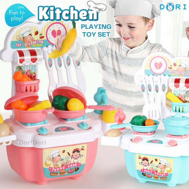 DORI 23pcs Set Kids Baby Mini Kitchen Pretend Cooking Toy Set Toys