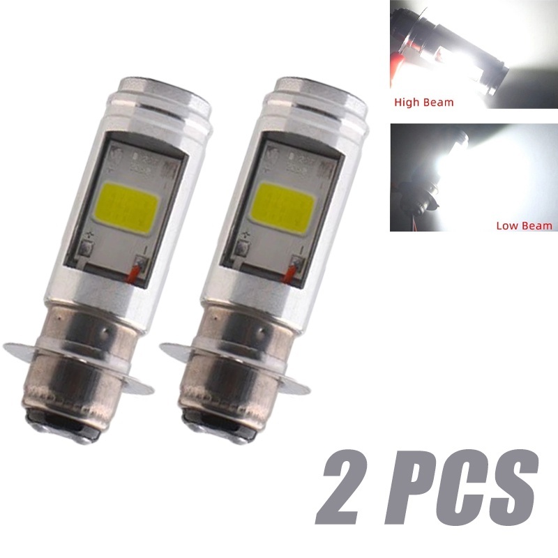 2Pcs T19 P15D LED Motorcycle Headlight Bulbs with 1200lm Brightness and ...