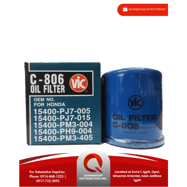 VIC FILTER - C-806 OIL FILTER (HONDA) | Shopee Philippines