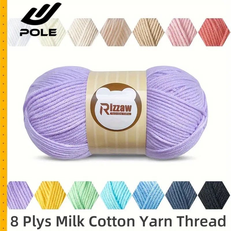 8Ply Milk Cotton Yarn Wool Thread For Knitted Scarf Handmade DIY ...