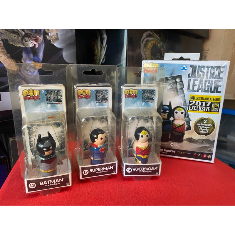 DC Justice League Wooden Figures by Pin Mate RARE 2017 SDCC Comic Con ...