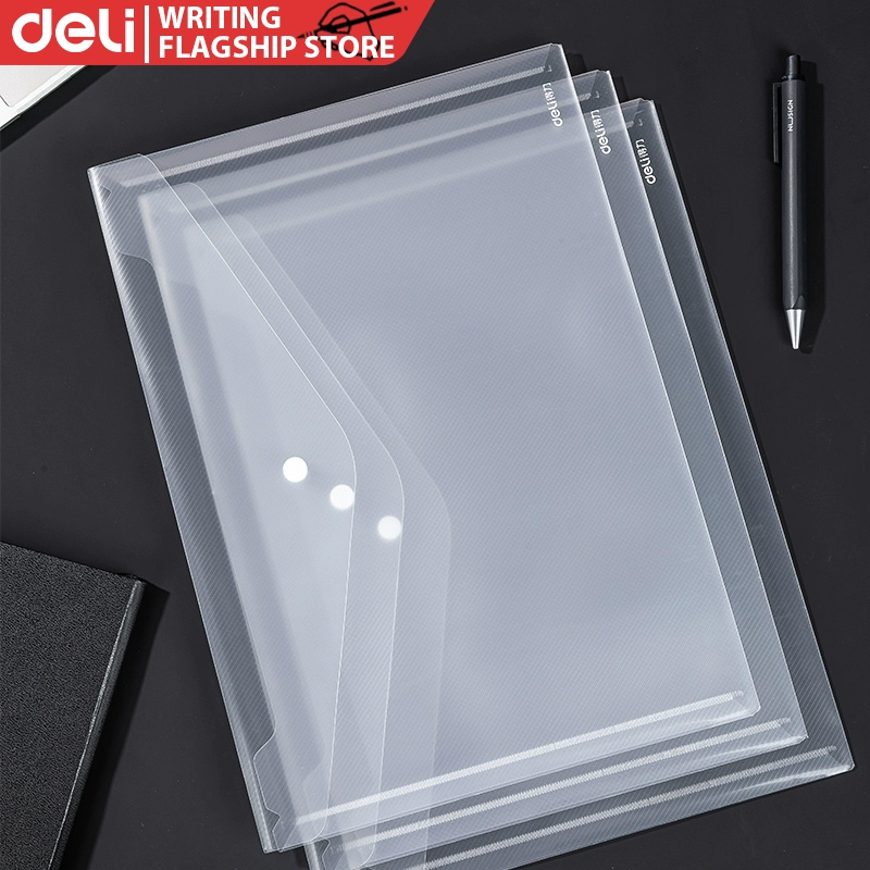 Deli Twill File Bag A4 Diagonal Pattern File Bag Simple Transparent ...