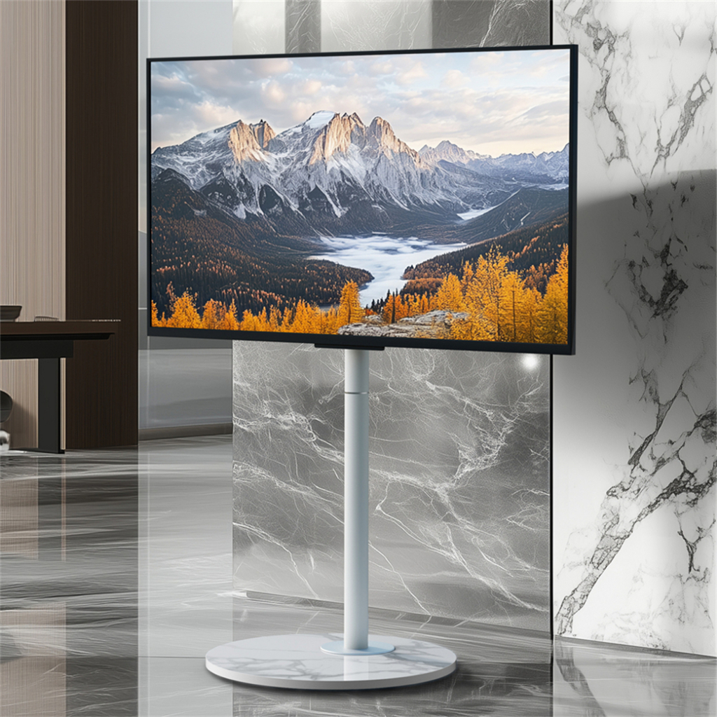 Heavy Duty Swivel Floor TV Stand Height Adjustale TV Mount with ...
