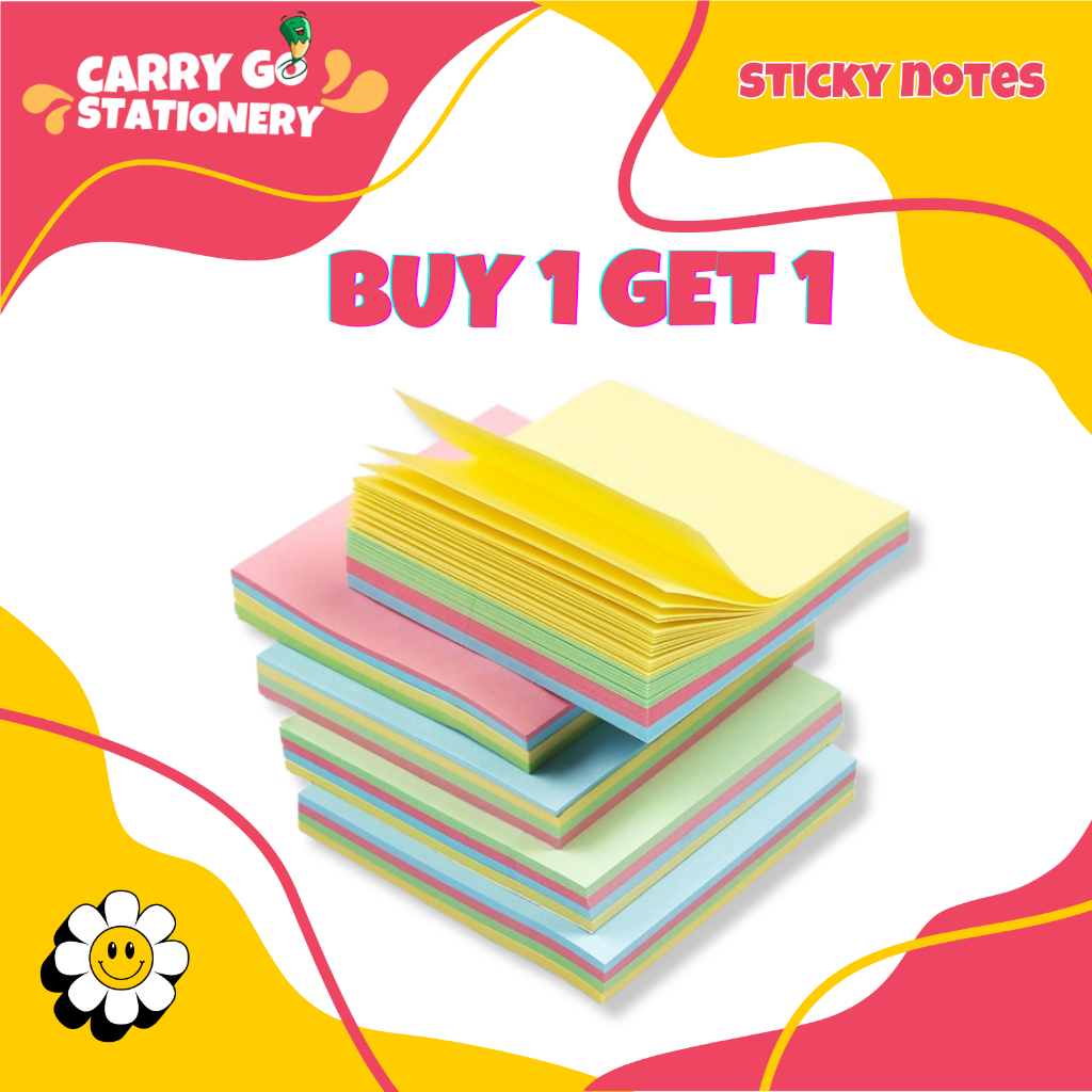 Buy1 Take1 Sheets Sticky Notes Pastel Color Multicolor Note Paper ...