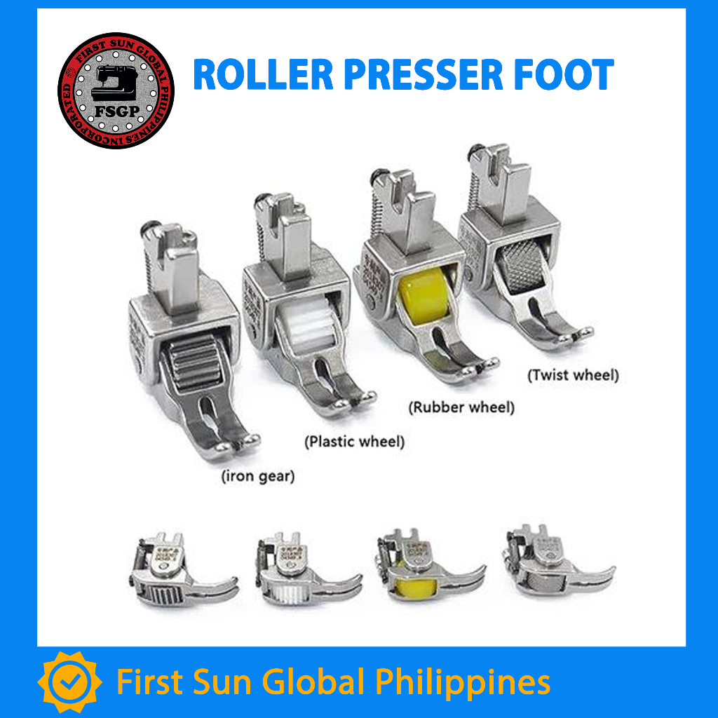 Roller Wheel Presser Foot for Single needle sewing machine for thick ...