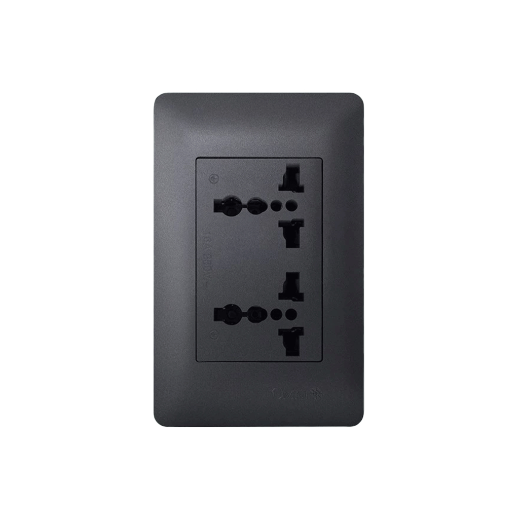 OMNI by DIY Hardware Duplex Universal Outlet with Ground in Graphite ...