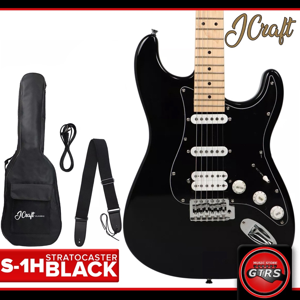 JCraft S-1H HSS S-Style Electric Guitar with Free Accessories | Shopee ...