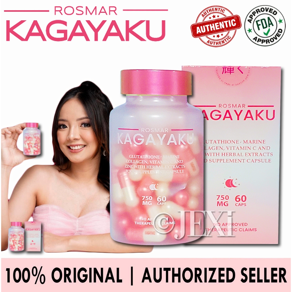 Authentic Rosmar Kagayaku Capsules Glutathione Marine Collagen Vitamin C  Zinc Food Supplement