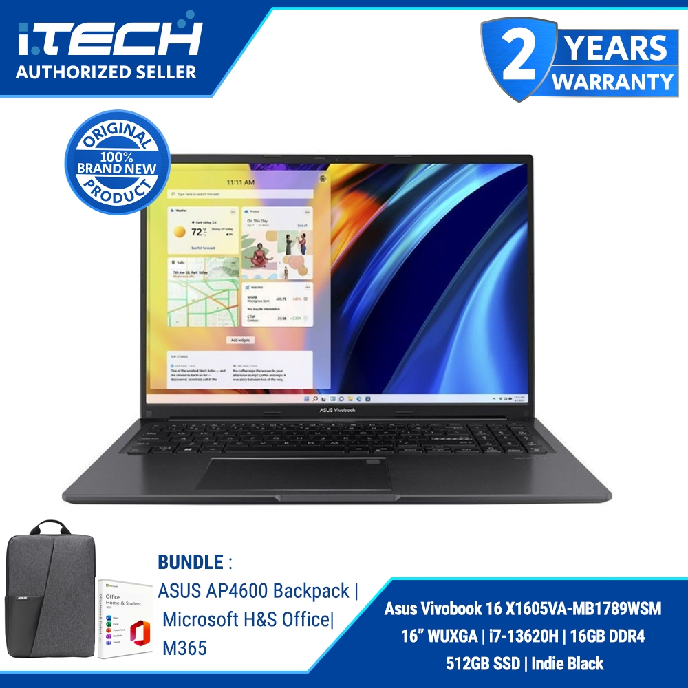 Asus Vivobook 16 X1605VA-MB1789WSM 16” WUXGA | Intel Core i7-13620H ...