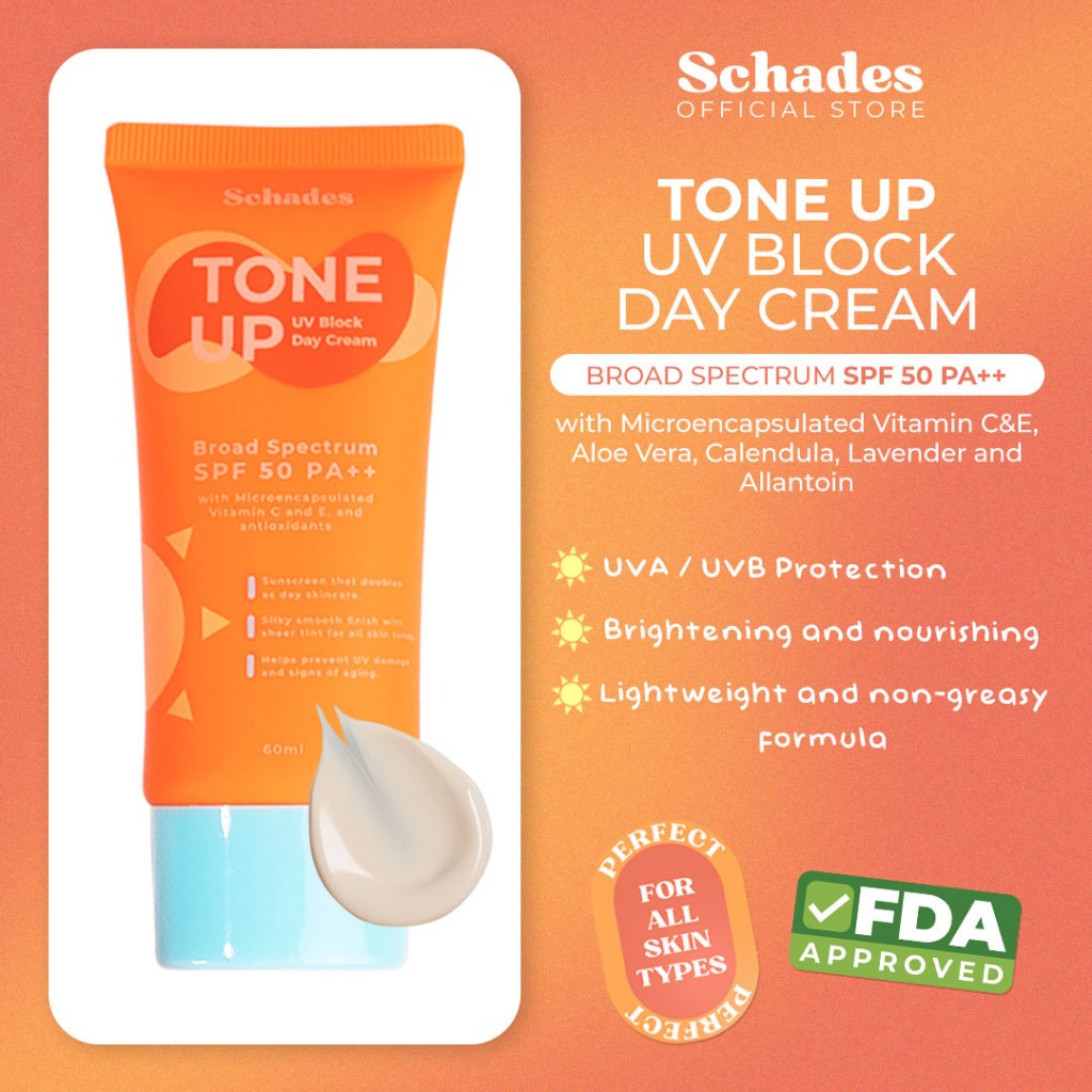 Schades Tone Up UV Block Day Cream Broad Spectrum Sunscreen SPF 50 PA ...